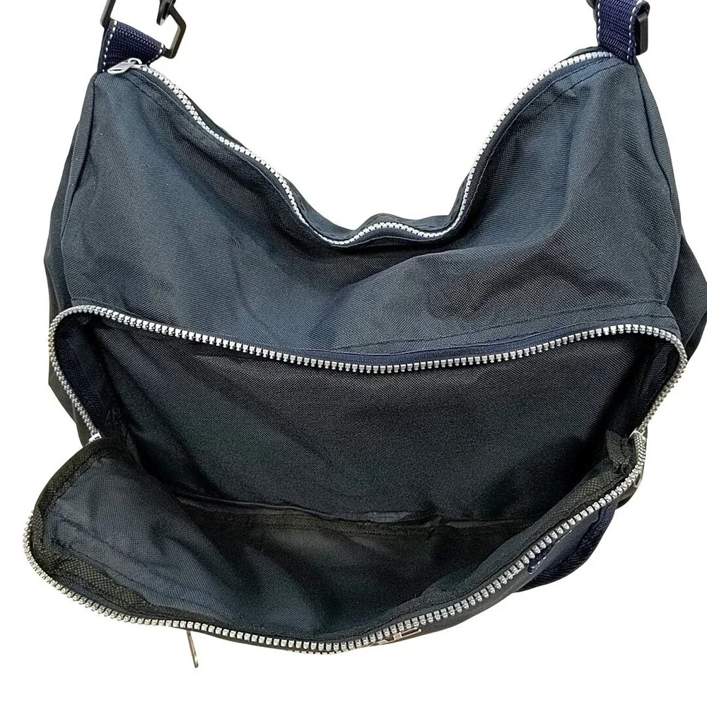 VTG 90s TIME Magazine Promo Messenger Bag Shoulder Tote Blue Nylon Travel Gym